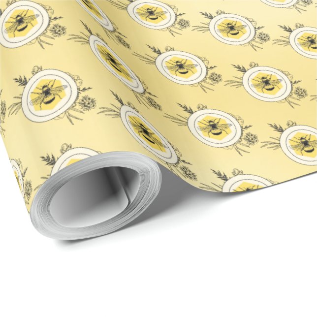 Papel De Presente Abelha (Ponta do rolo)