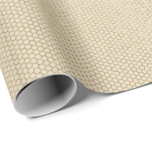 Papel De Presente Abelha cremosa da malha do marfim Dourado mínimo