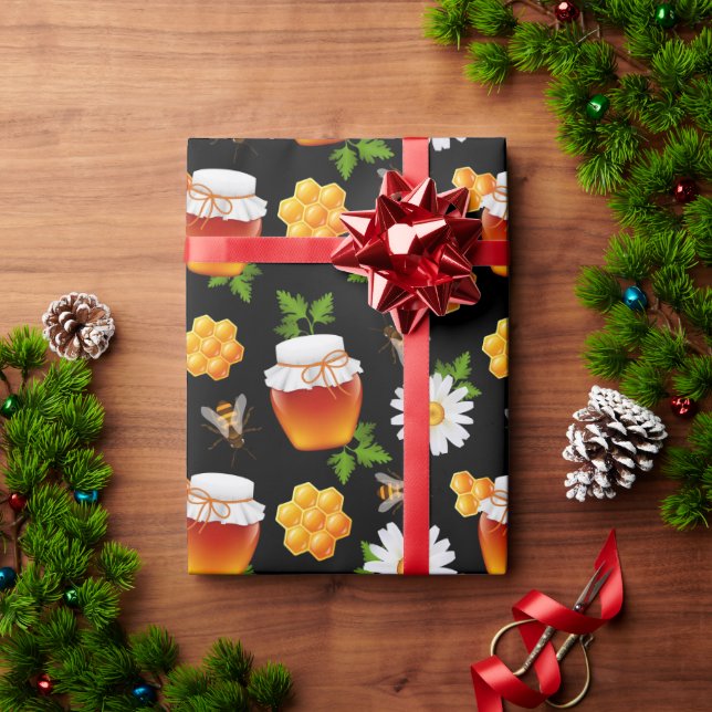 Papel De Presente Abelhas de Mel! Papel de empacotamento (Presente de Natal)
