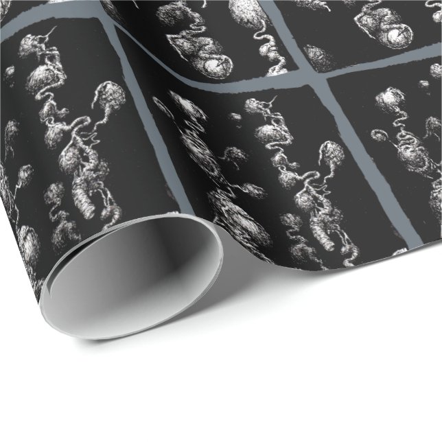 Papel De Presente Aberrações orgânicas flutuantes (Ponta do rolo)