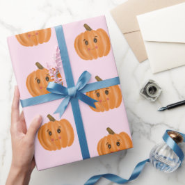 Papel De Presente Abóbora De Cama De Aquarela