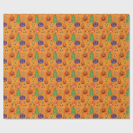 Papel De Presente Abóbora de Halloween