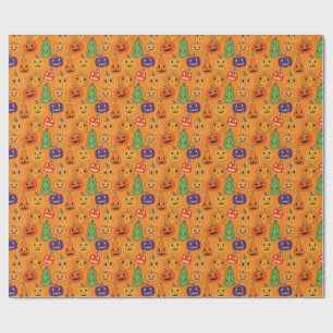 Papel De Presente Abóbora de Halloween