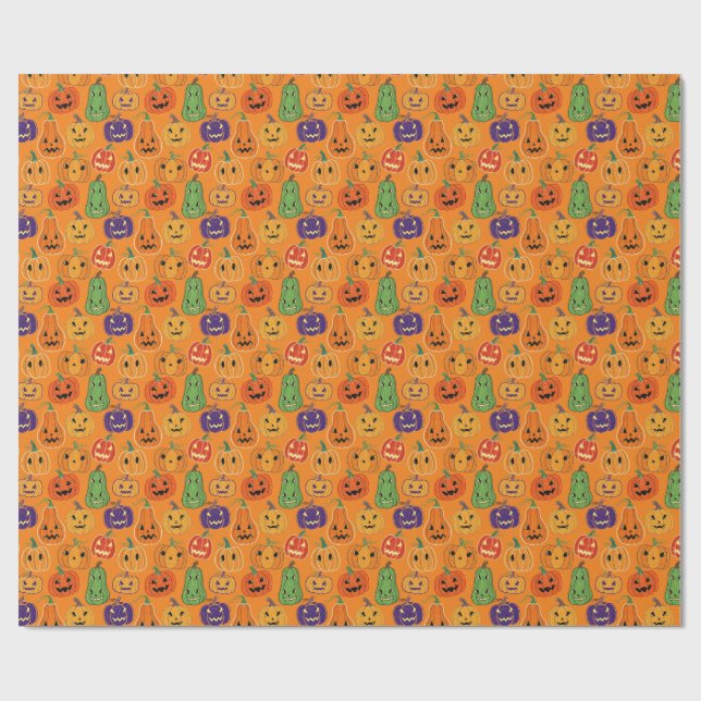 Papel De Presente Abóbora de Halloween (Aberto)