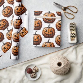 Papel De Presente Abóbora de Halloween