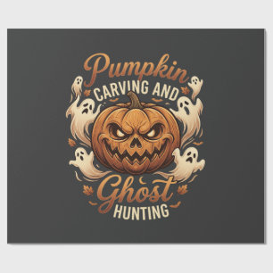 Papel De Presente Abóbora de Halloween Caça de Fantasmas Assustador
