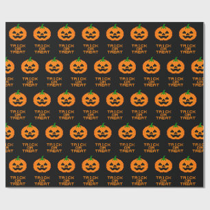 PAPEL DE PRESENTE ABÓBORA DE HALLOWEEN - DOCE OU TRAVESSURA
