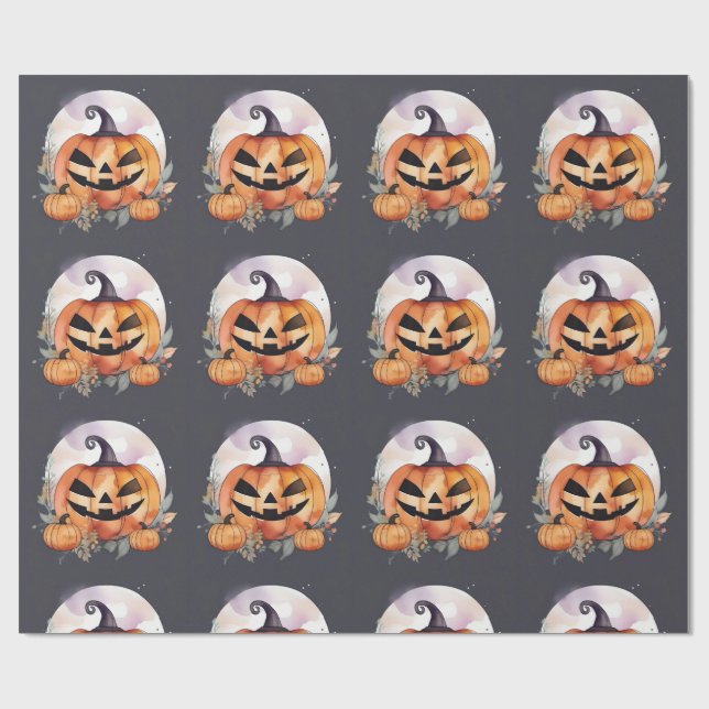 Papel De Presente Abóbora de Halloween. Halloween, Outono (Aberto)