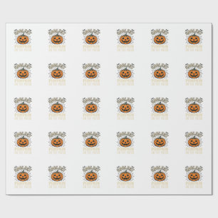 Papel De Presente Abóbora de Halloween Mais Legal do Lote Vintage_1