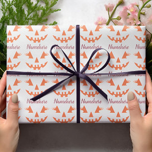 Papel De Presente Abóbora de Halloween Personalizada Feminina Jack O