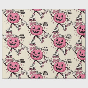 Papel De Presente abóbora de halloween retrô