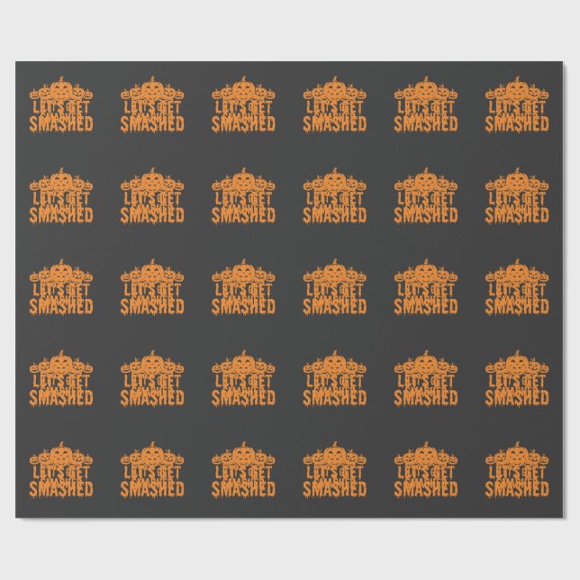Papel De Presente Abóbora de Halloween Vamos Esmagar (Aberto)