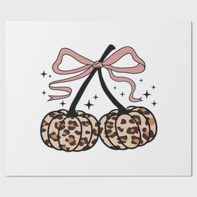 Papel De Presente Abóbora de Outono, Cerejas de Abóbora, Abóbora Leo (Aberto)