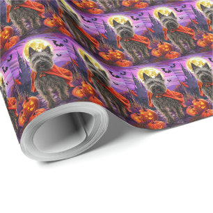 Papel De Presente Abóbora de Vampiro Assustador Cane Corso de Hallow