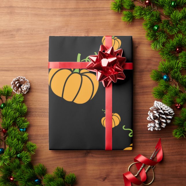 Papel De Presente Abóbora-do-Halloween (Presente de Natal)