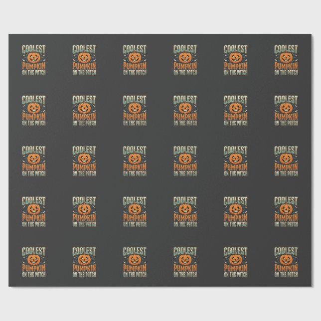 Papel De Presente Abóbora Mais Legal Do Design De Halloween Patch_1 (Aberto)
