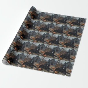 Papel De Presente Abóboras Assustadoras de Halloween de Terra Nova