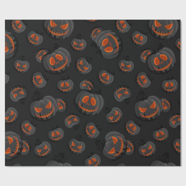 Papel De Presente Abóboras de Halloween (Aberto)