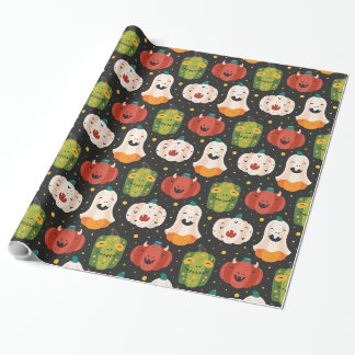 Papel De Presente Abóboras e abóboras lindas do Halloween