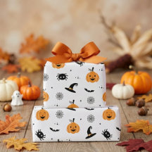 Abóboras Fofas, Aranhas e Morcegos Halloween