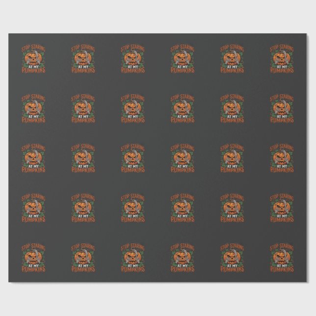 Papel De Presente Aboboras Olhando Halloween Mãos de Esqueleto_1 (Aberto)