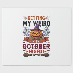 Papel De Presente Abobrinha de Halloween Fantasmas de Abóbora Bruxa 