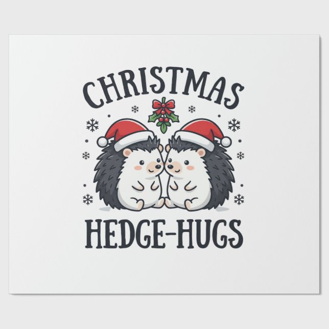 Papel De Presente Abraços de Natal aoouriço Fofo Design de Férias de (Aberto)