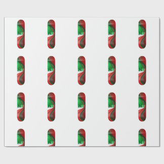 Papel De Presente Abstract Christmas Skateboard Art | Modern Holiday