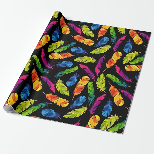Papel De Presente Abstract colorful feather explosion (Desenrolado)