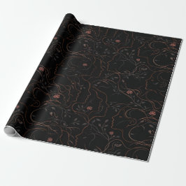 Papel De Presente Abstract Faces Botanical Wrapping Paper
