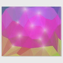 Abstract Geometric Crystal Mosaic in Pink