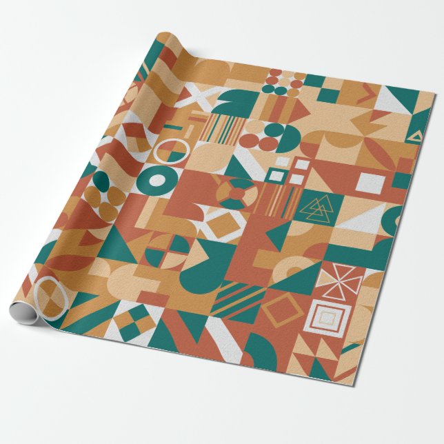 Papel De Presente Abstract geometric pattern. Multicolor Figures. Te (Desenrolado)