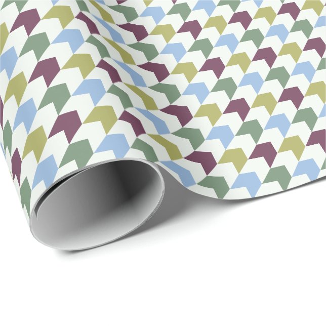 Papel De Presente Abstract Houndstooth-Inspired Geometric Pattern (Ponta do rolo)