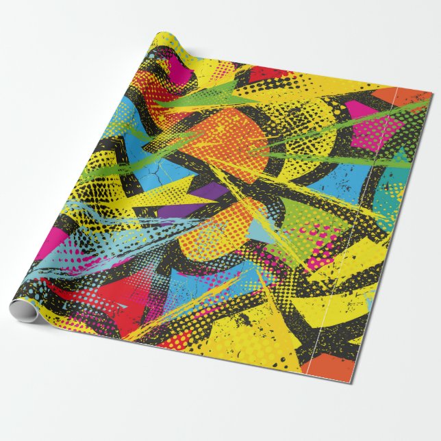 Papel De Presente Abstract seamless chaotic pattern. Wallpaper with  (Desenrolado)