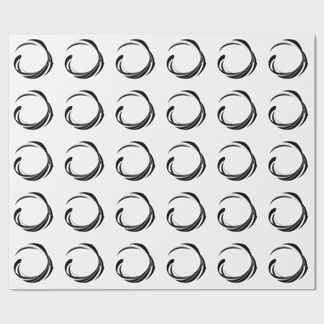 Papel De Presente Abstract Swirl Circle Design – curved ring artwork (Aberto)