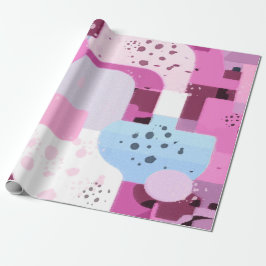 Papel De Presente Abstracto Geométrico en Rosa y Azul