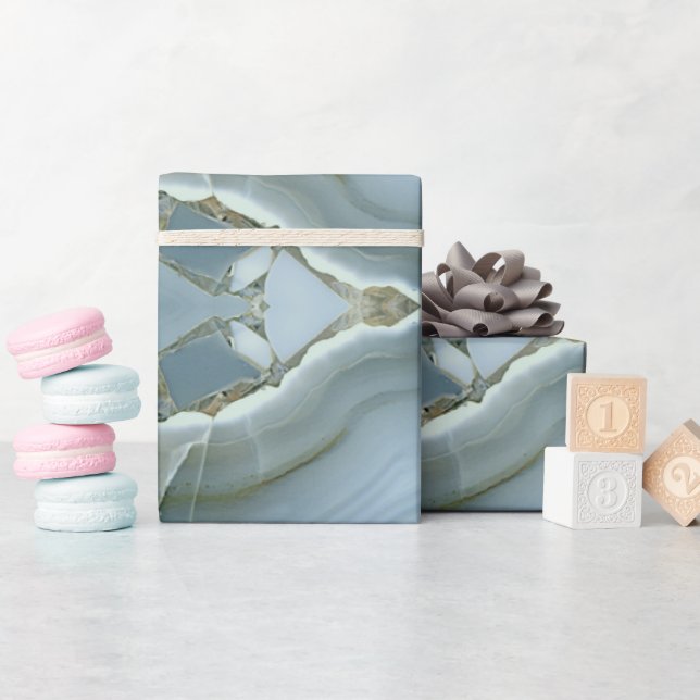 Papel De Presente Abstrato Agate Marble Swirl (Chá de bebê)