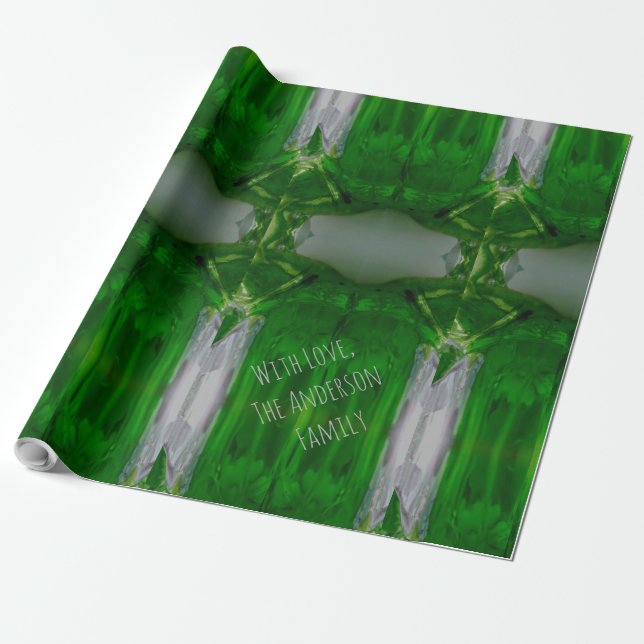 Papel De Presente Abstrato Art Emerald Green Cinza Elegante (Desenrolado)