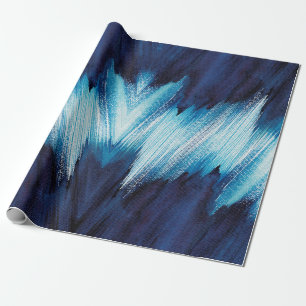Papel De Presente Abstrato azul-barra aquosa, pintura de alto resol