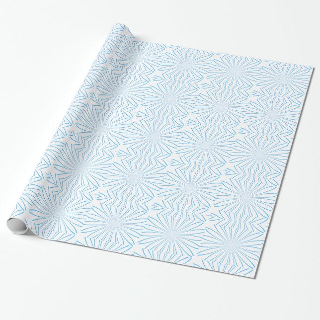 Papel De Presente Abstrato Azul Claro (Desenrolado)
