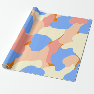Papel De Presente Abstrato Azul-Cor-de-rosa-amarelo-escuro moderno