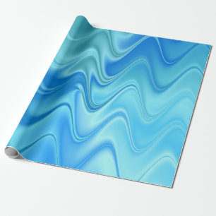 Papel De Presente Abstrato Azul Ondulado