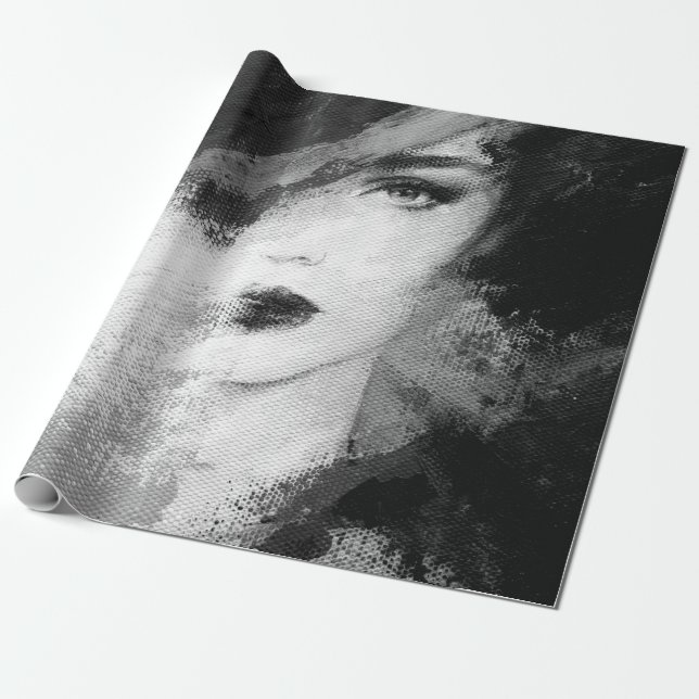 Papel De Presente Abstrato bela mulher. ilustração da moda. AC (Desenrolado)