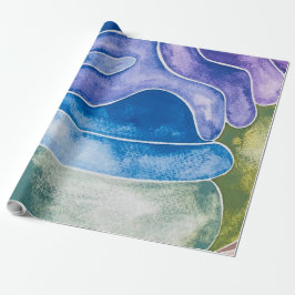 Papel De Presente Abstrato Blue Ombre Watercolor