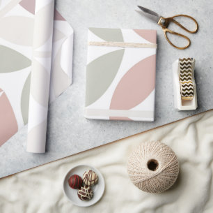 Papel De Presente Abstrato Botânico de Pastel Multicolorido