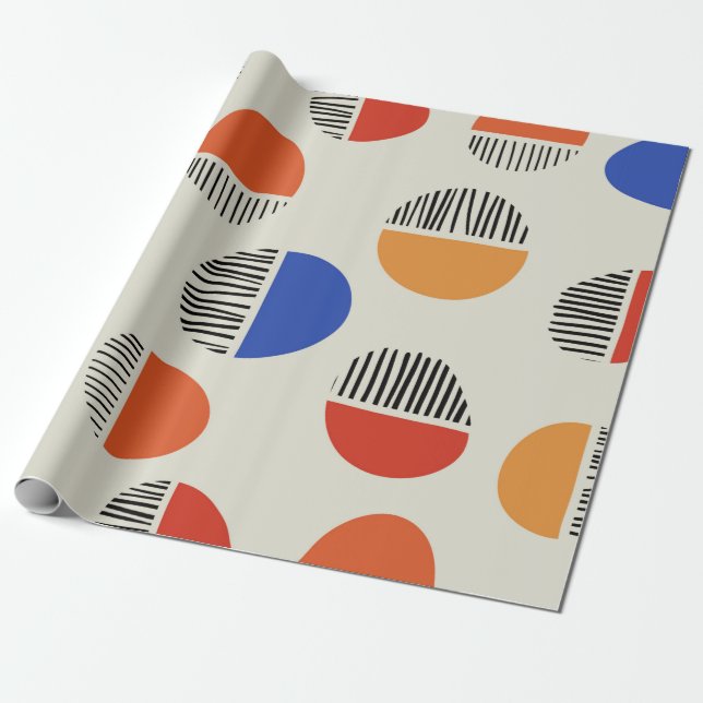 Papel De Presente Abstrato círculo sem costura, fundo com  (Desenrolado)