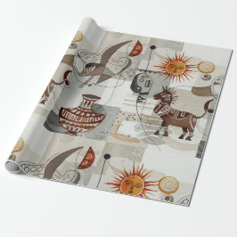 Papel De Presente Abstrato com elementos étnicos