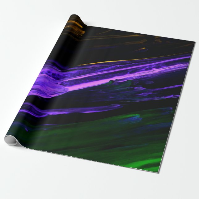 Papel De Presente Abstrato criativo, verde e roxo, azul-neon (Desenrolado)