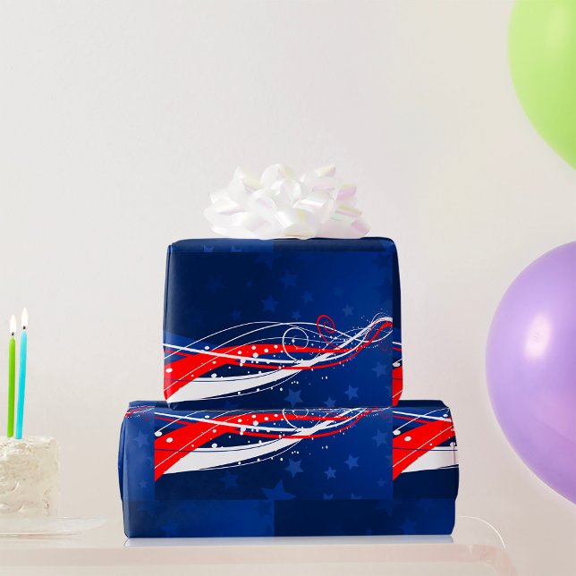 Papel De Presente Abstrato de 4 de julho (Criador carregado)