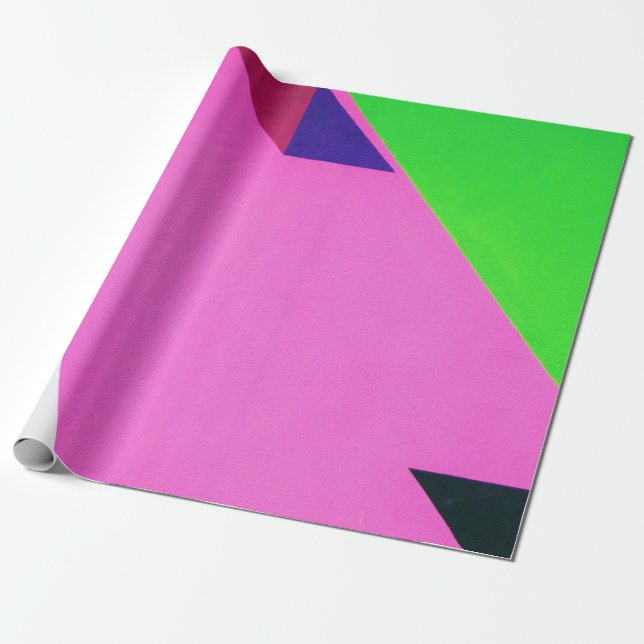 Papel De Presente Abstrato de arte rosa e multicolor (Desenrolado)